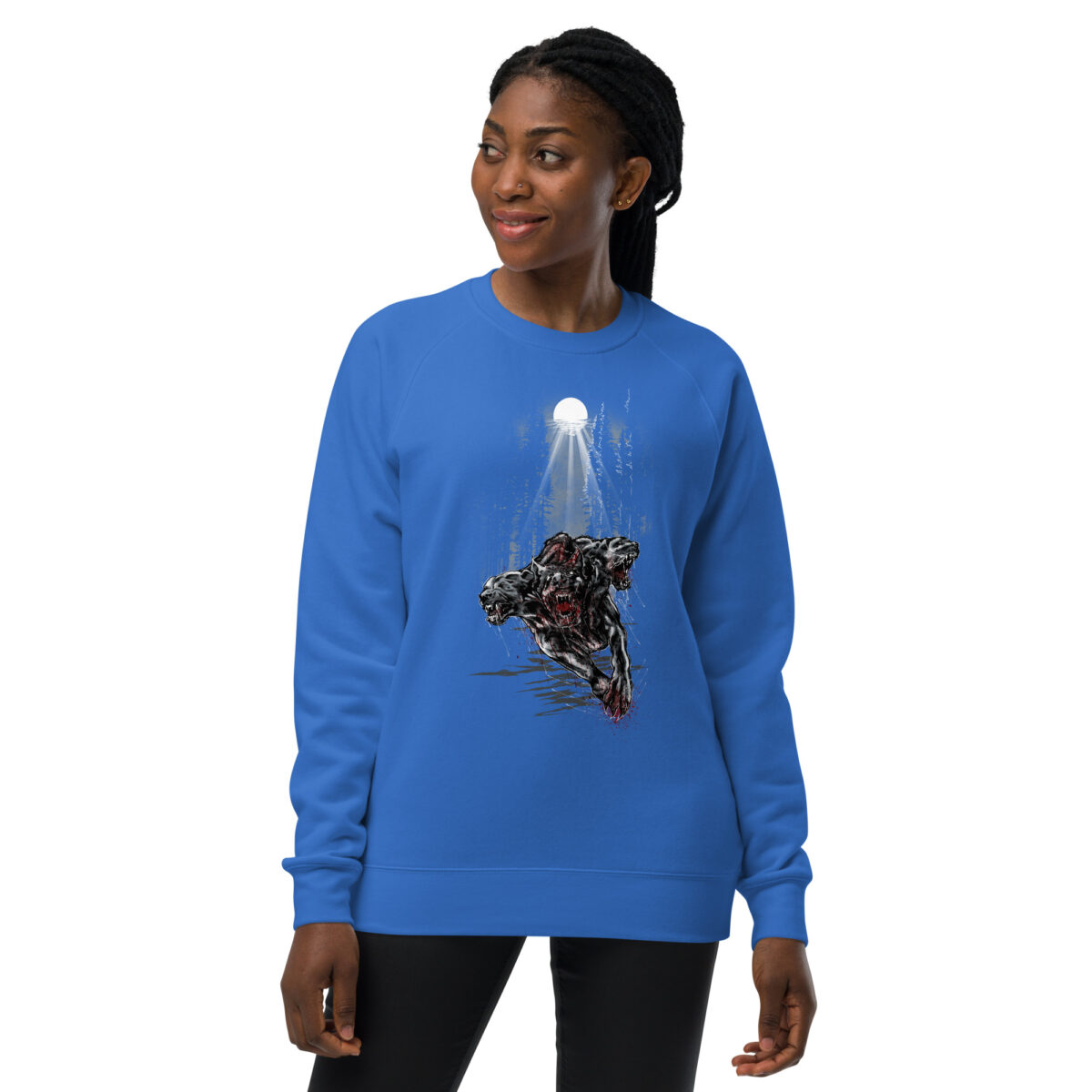 unisex raglan sweatshirt bright royal front 64467e9515d12