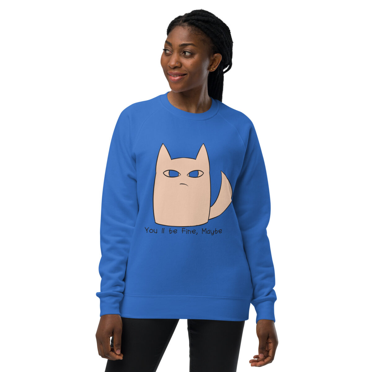 unisex raglan sweatshirt bright royal front 6446cf23039d2