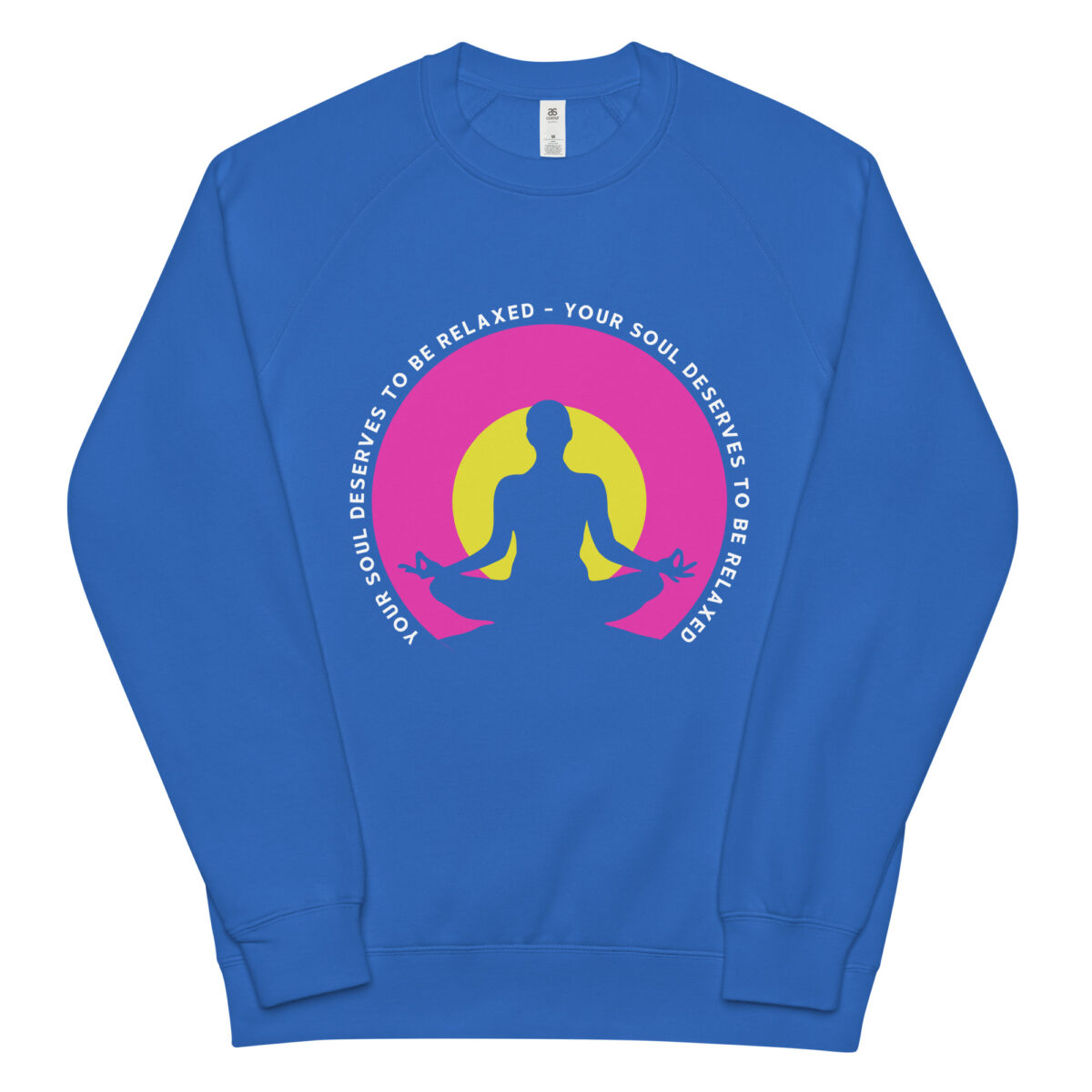 unisex raglan sweatshirt bright royal front 644800b329e0e