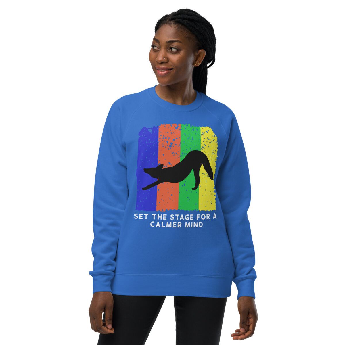 unisex raglan sweatshirt bright royal front 644804a14f3fc