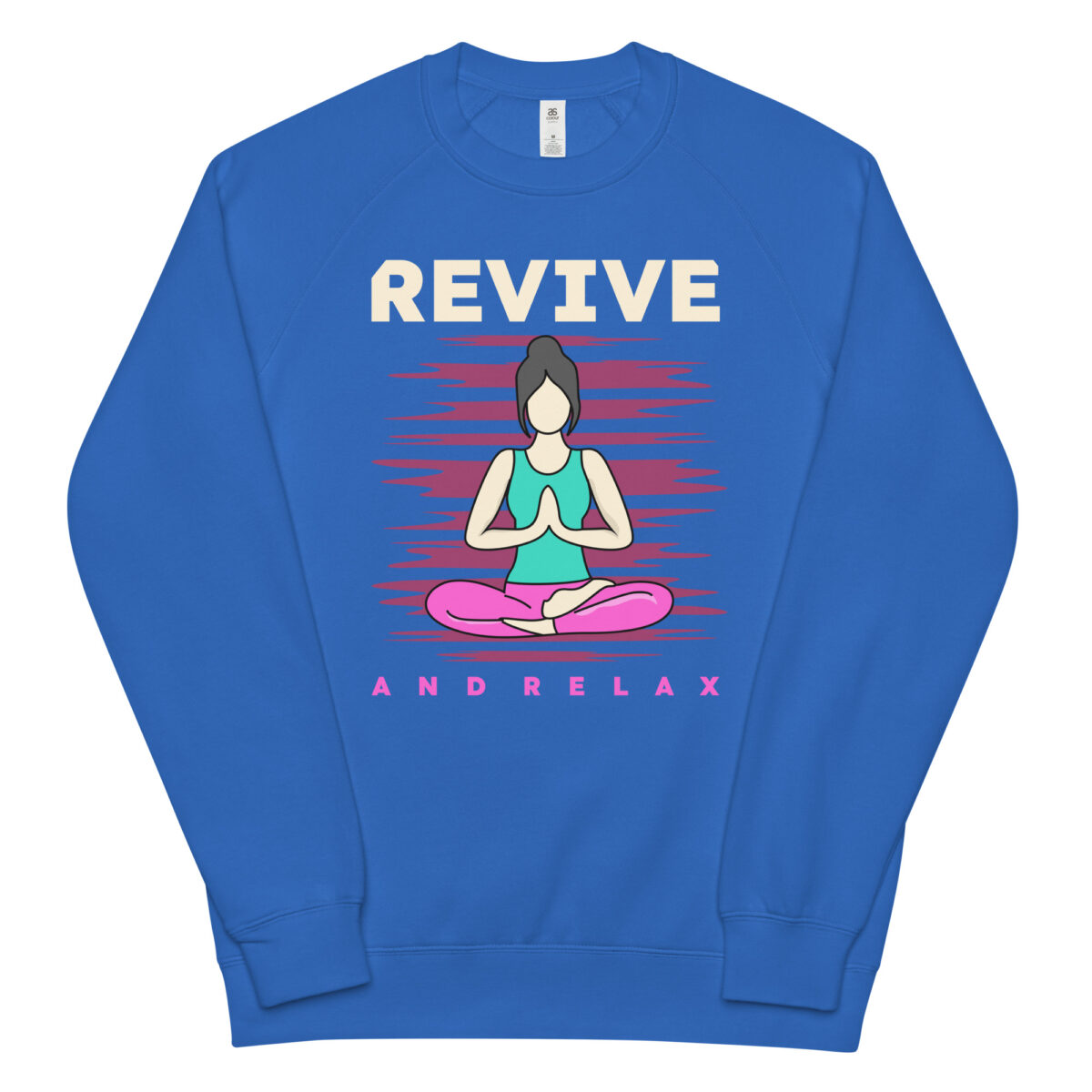 unisex raglan sweatshirt bright royal front 6448050a2a60e