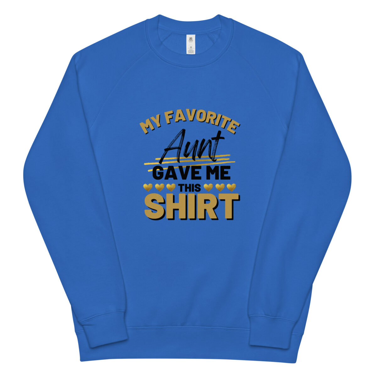 unisex raglan sweatshirt bright royal front 6448f6c2ea0f2