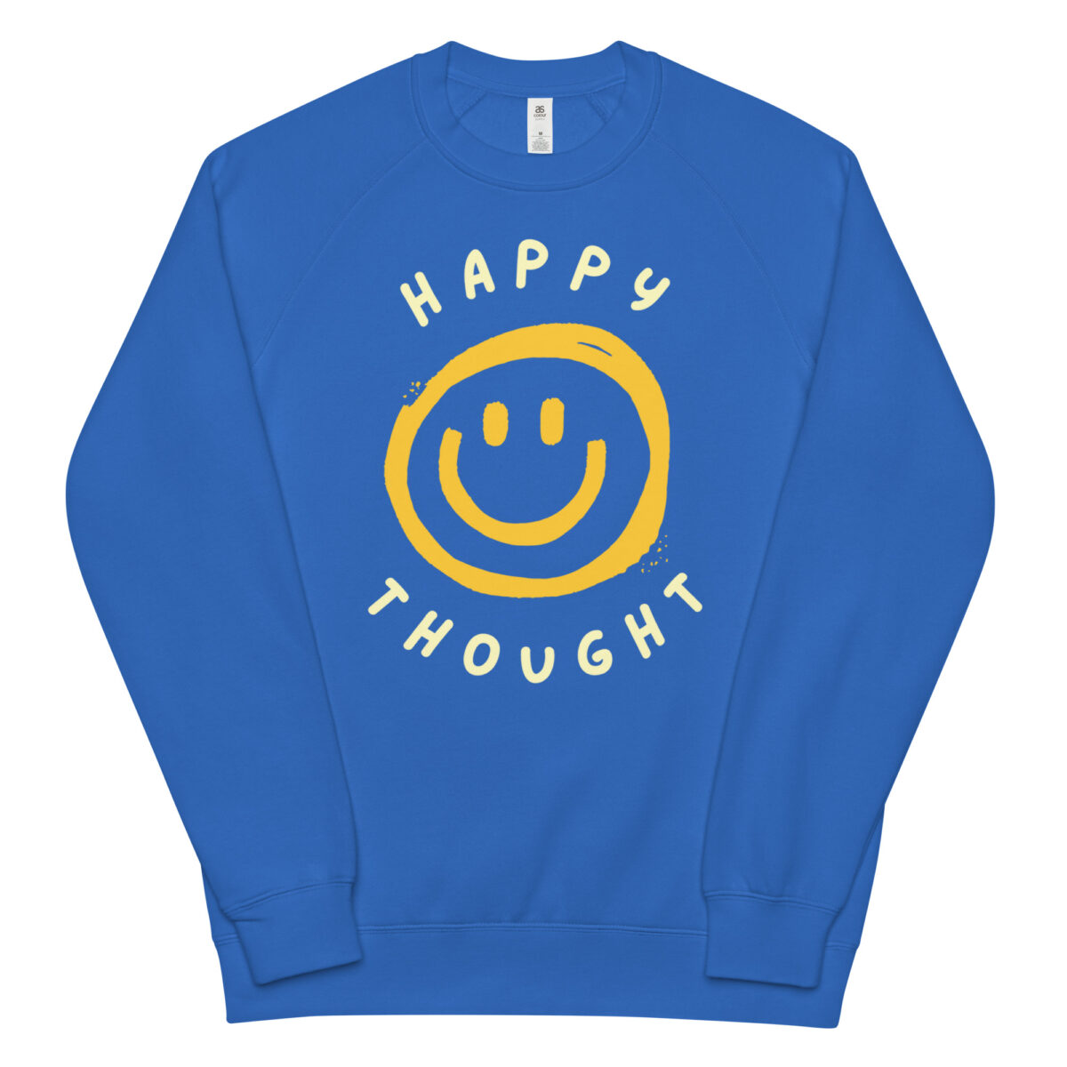 unisex raglan sweatshirt bright royal front 6449279085605