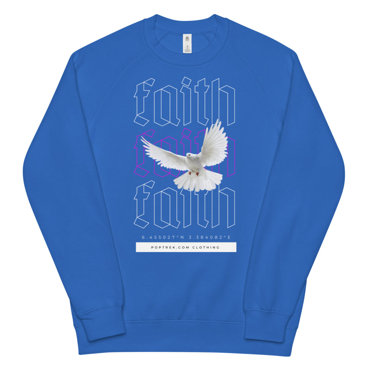 unisex raglan sweatshirt bright royal front 64492b289ca9a