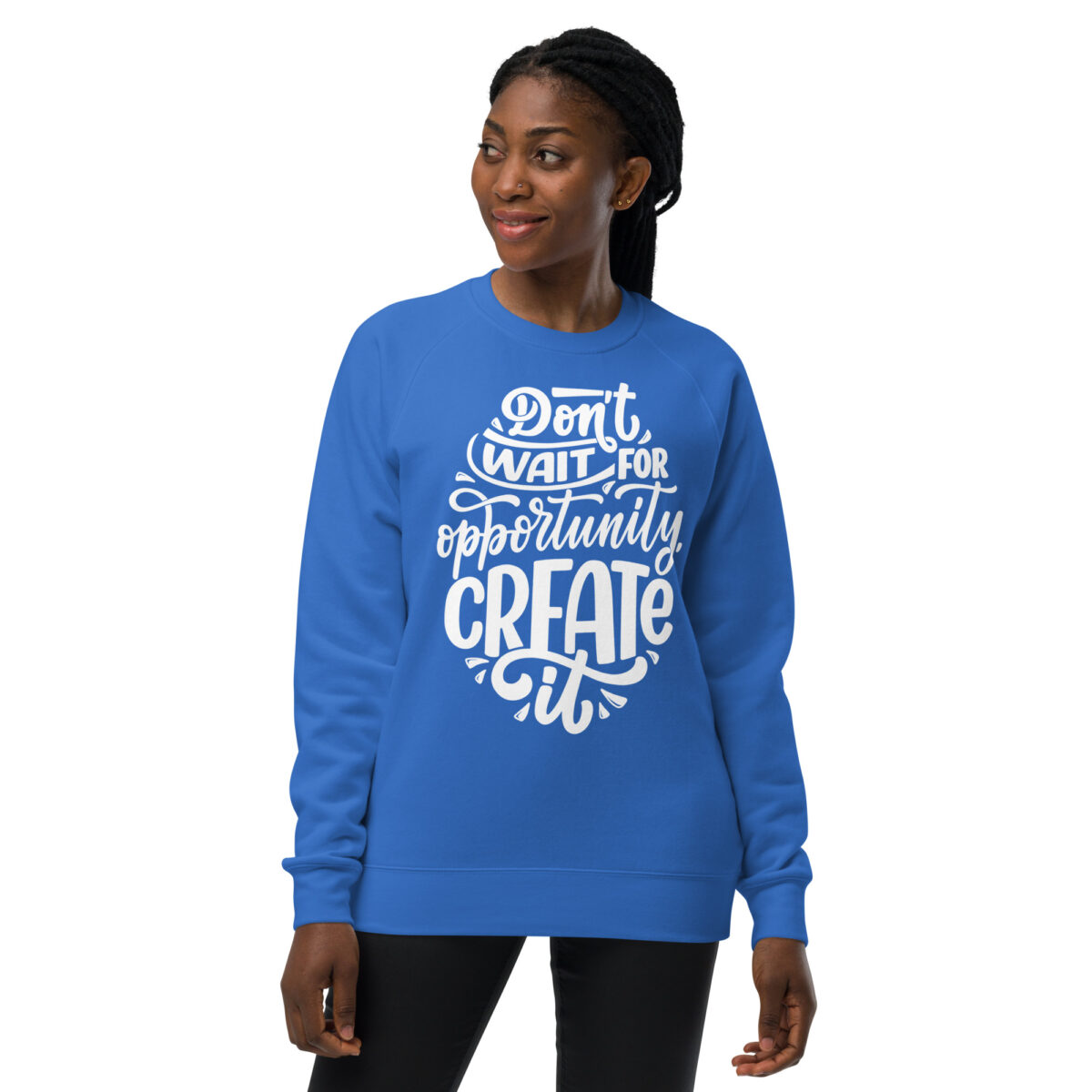 unisex raglan sweatshirt bright royal front 64492de7809e0