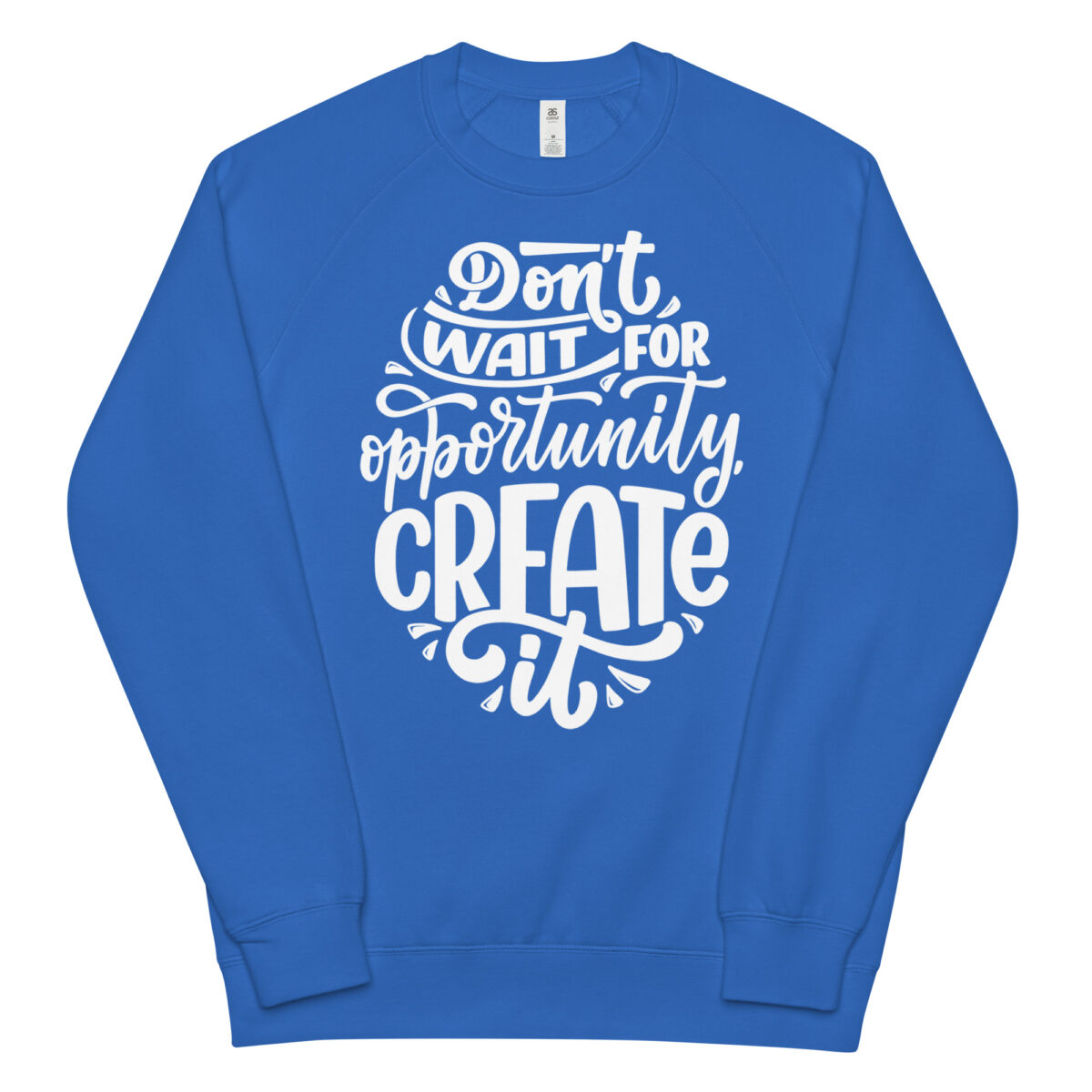 unisex raglan sweatshirt bright royal front 64492de780b3a