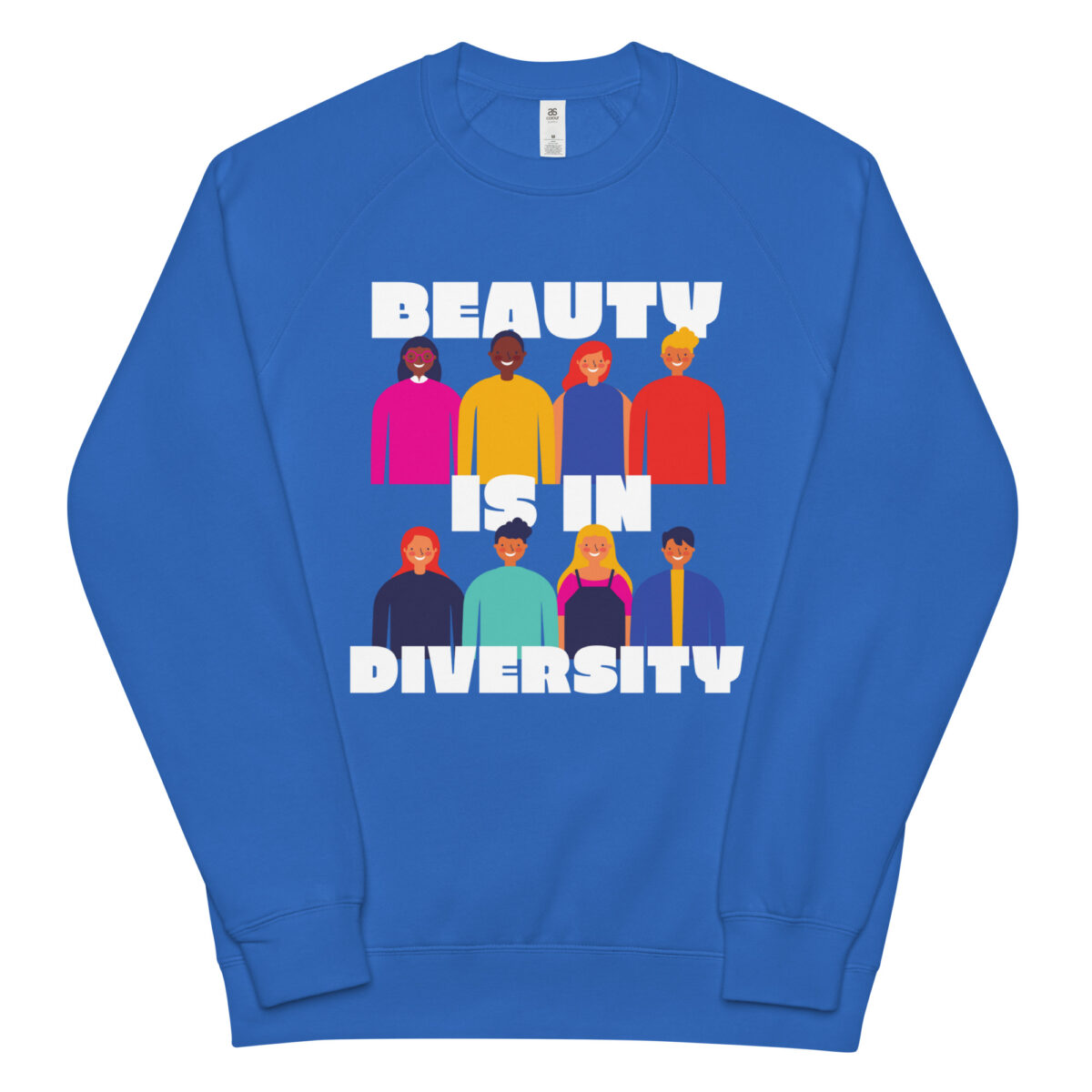 unisex raglan sweatshirt bright royal front 6449309052bd5