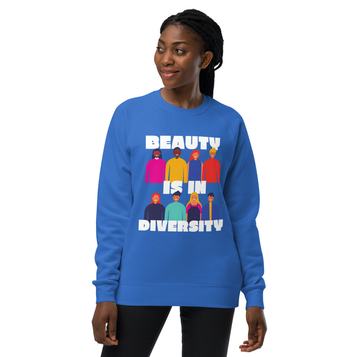 unisex raglan sweatshirt bright royal front 6449309053c9a