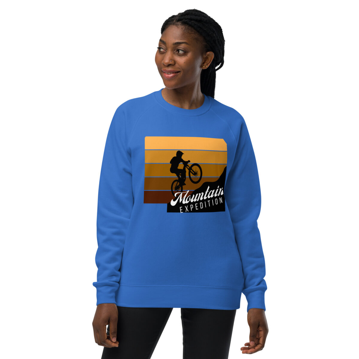 unisex raglan sweatshirt bright royal front 64493fa419c3d