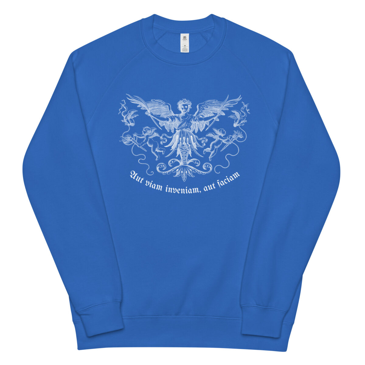 unisex raglan sweatshirt bright royal front 6449520767292