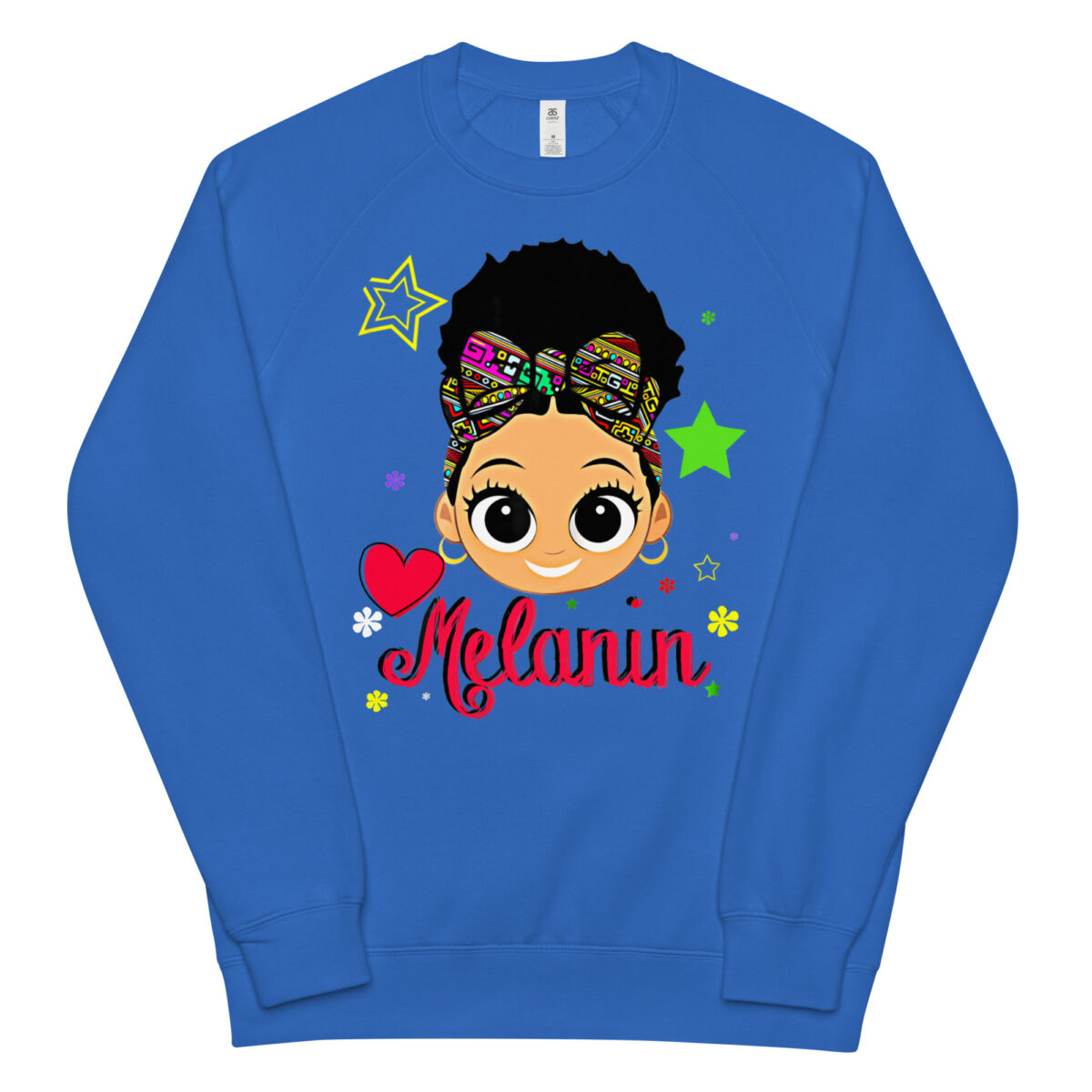 unisex raglan sweatshirt bright royal front 644a919b6e09c