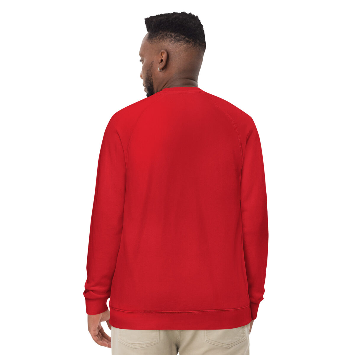 unisex raglan sweatshirt red back 644807dc23534