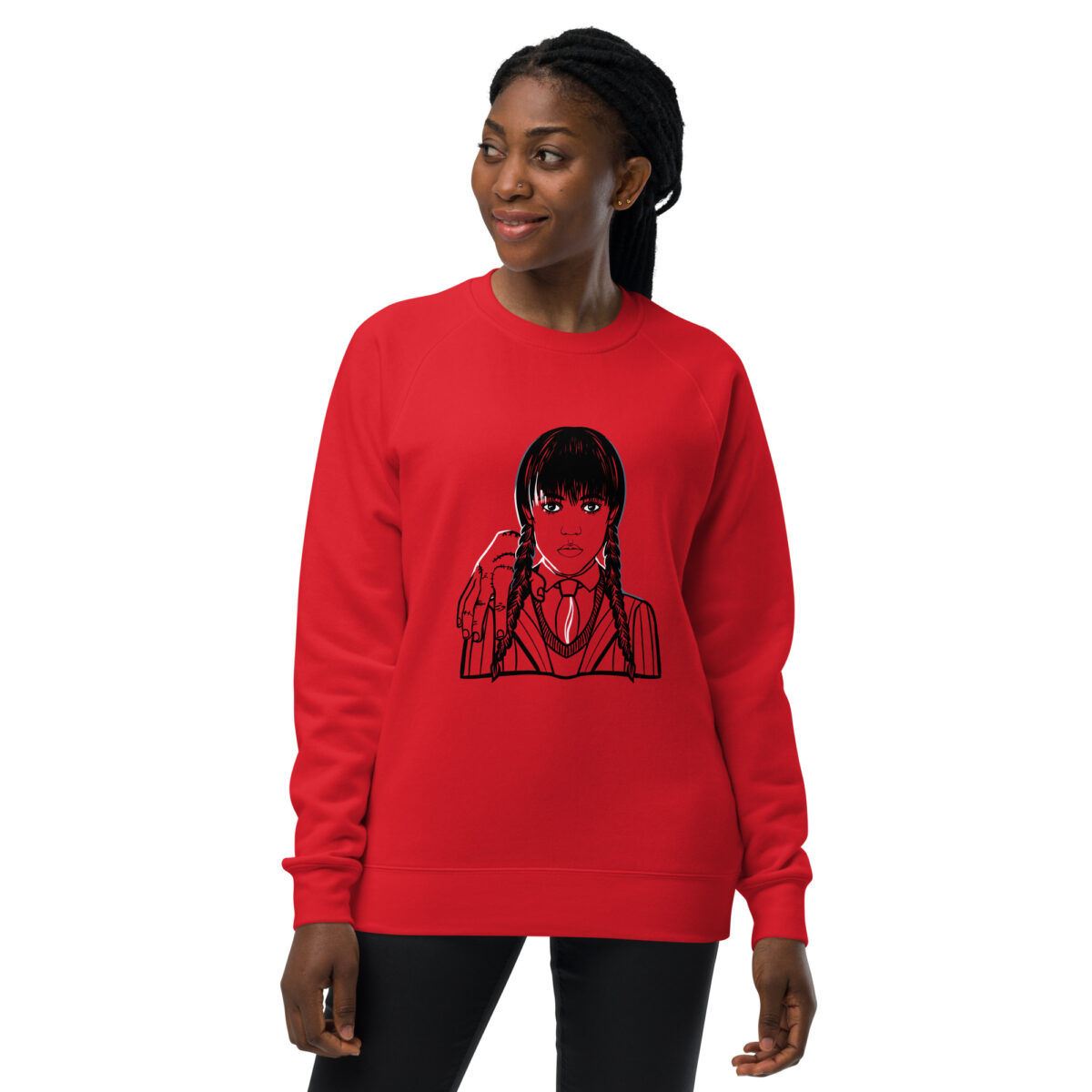 unisex raglan sweatshirt red front 643d1baf8b984