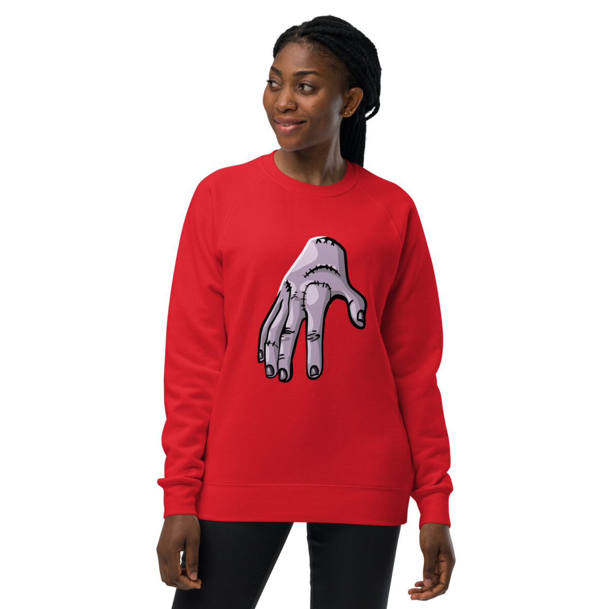 unisex raglan sweatshirt red front 643d2036b703b