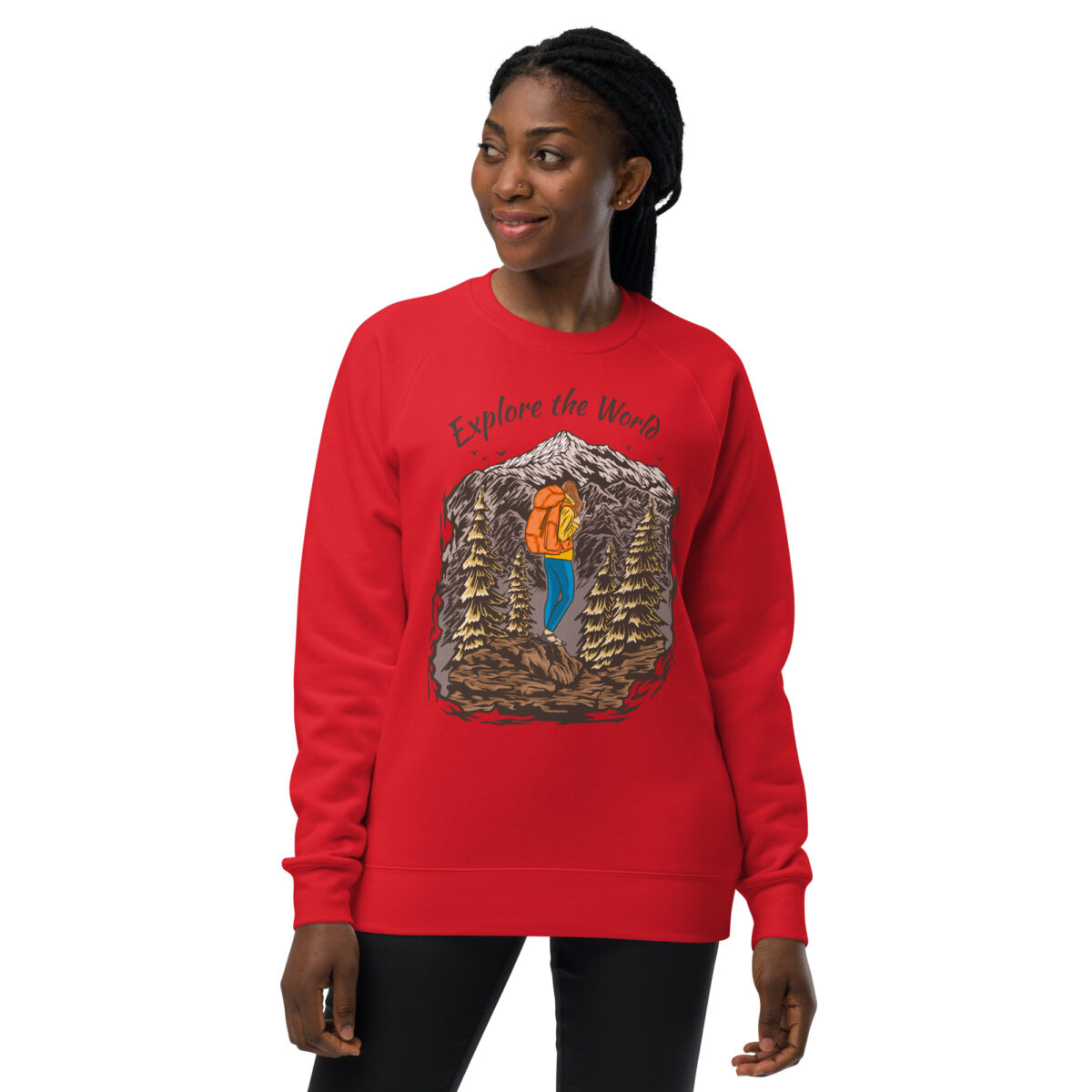 unisex raglan sweatshirt red front 643d3f297a52e