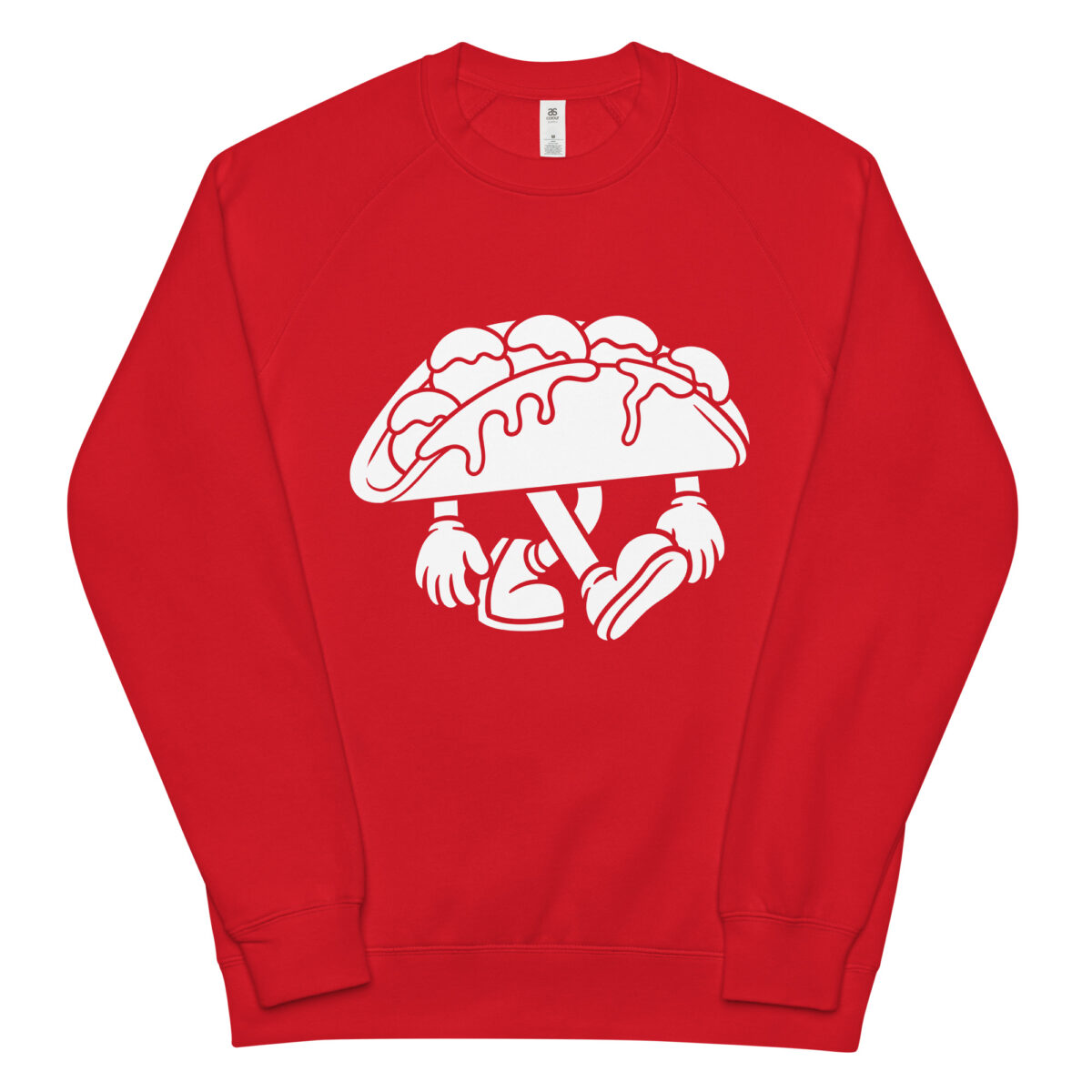 unisex raglan sweatshirt red front 643d421531582