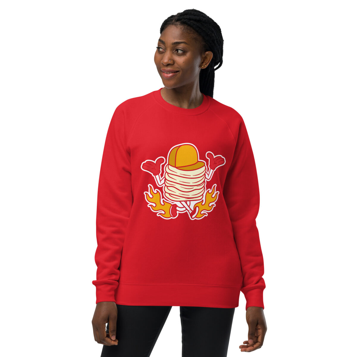 unisex raglan sweatshirt red front 643d437527457