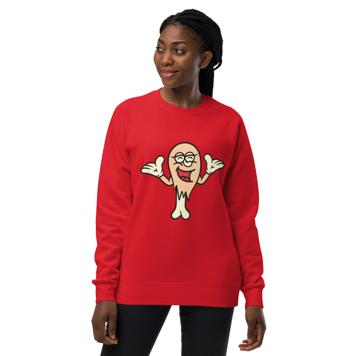 unisex raglan sweatshirt red front 643d46ea7335a