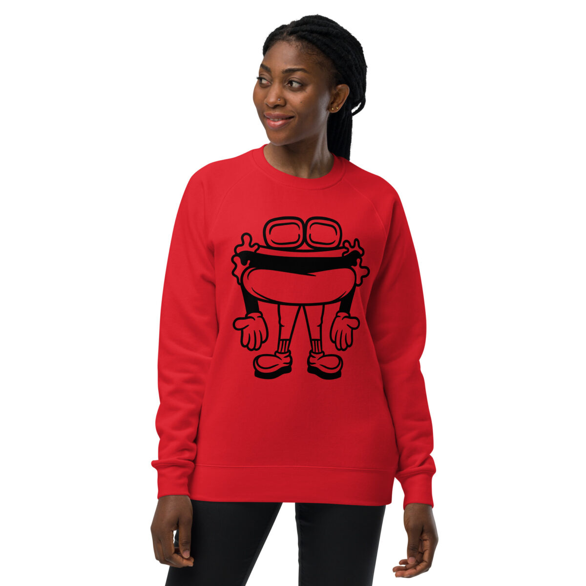 unisex raglan sweatshirt red front 643d6341d392a