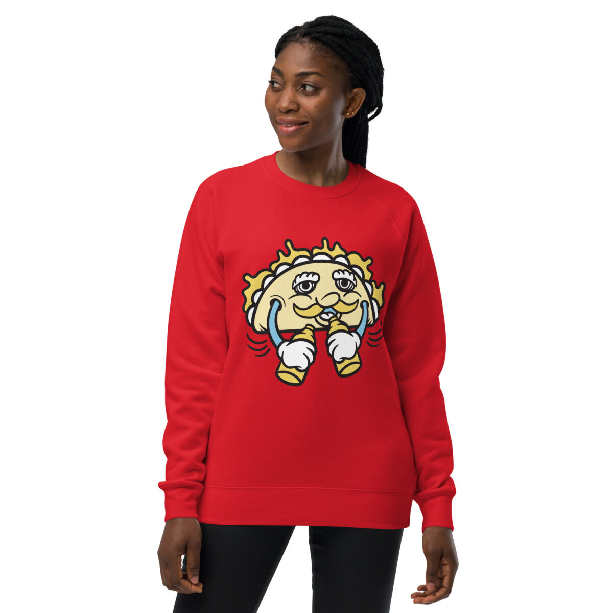 unisex raglan sweatshirt red front 643d64455d59b