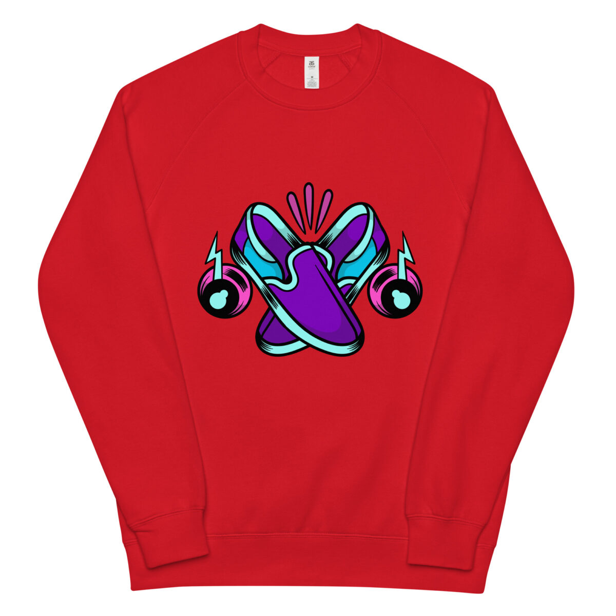 unisex raglan sweatshirt red front 643e6c21e4f20