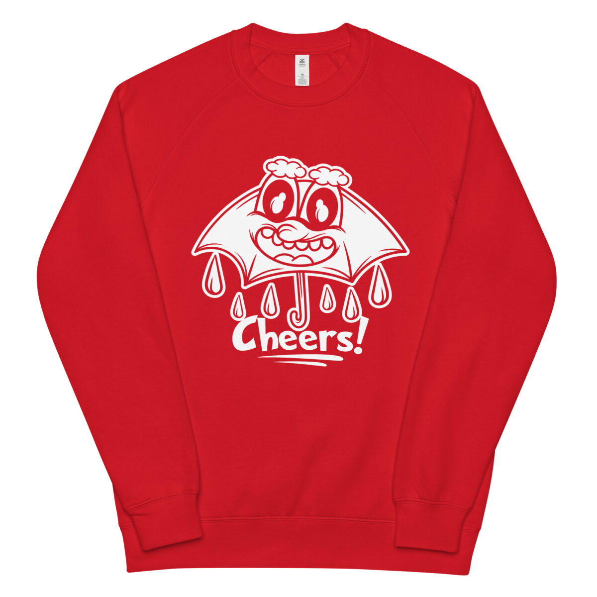 unisex raglan sweatshirt red front 643e7020d6c53