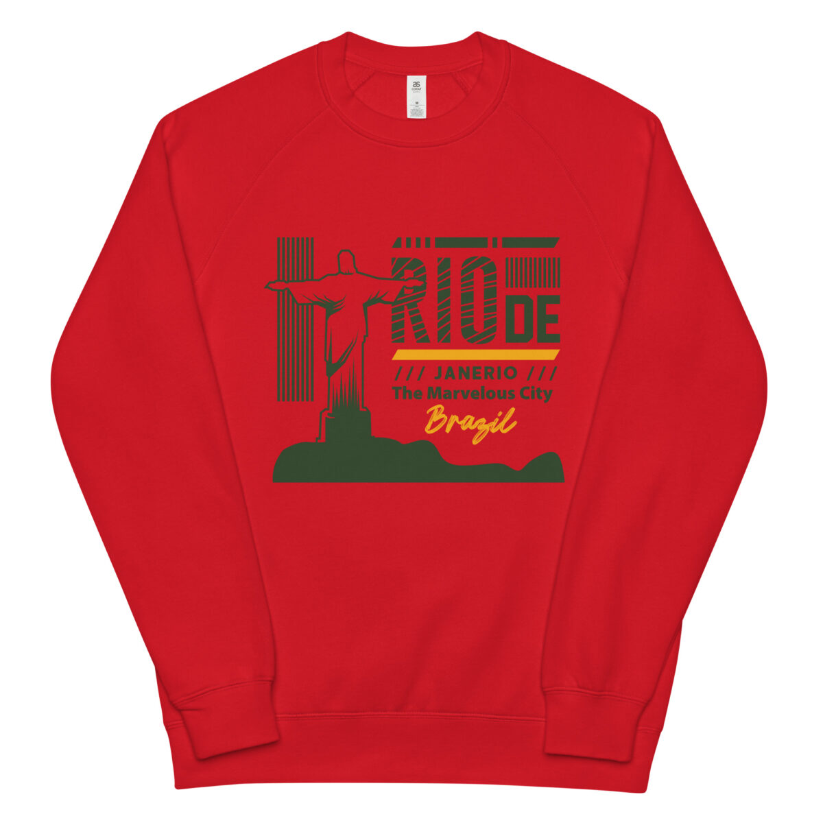 unisex raglan sweatshirt red front 643fab71e1b4a