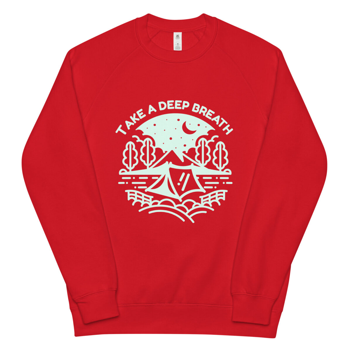 unisex raglan sweatshirt red front 643fad4fbf0a0