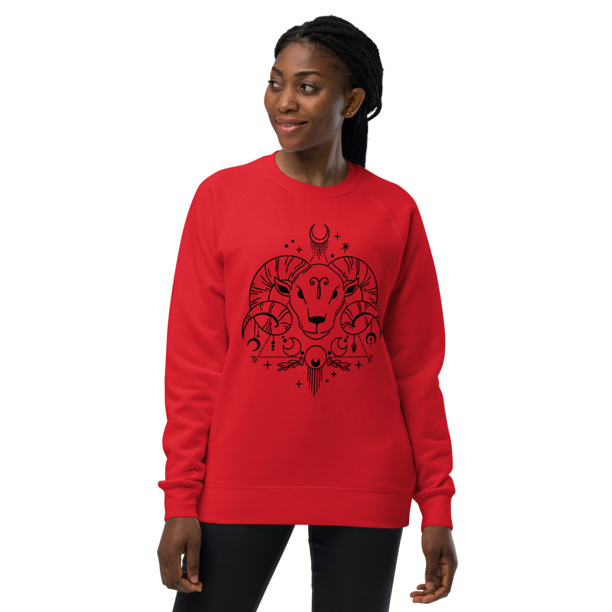 unisex raglan sweatshirt red front 643fc2c8d03e0