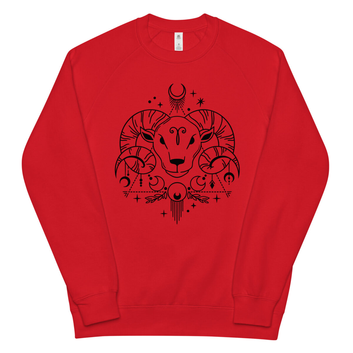 unisex raglan sweatshirt red front 643fc2c8d0564