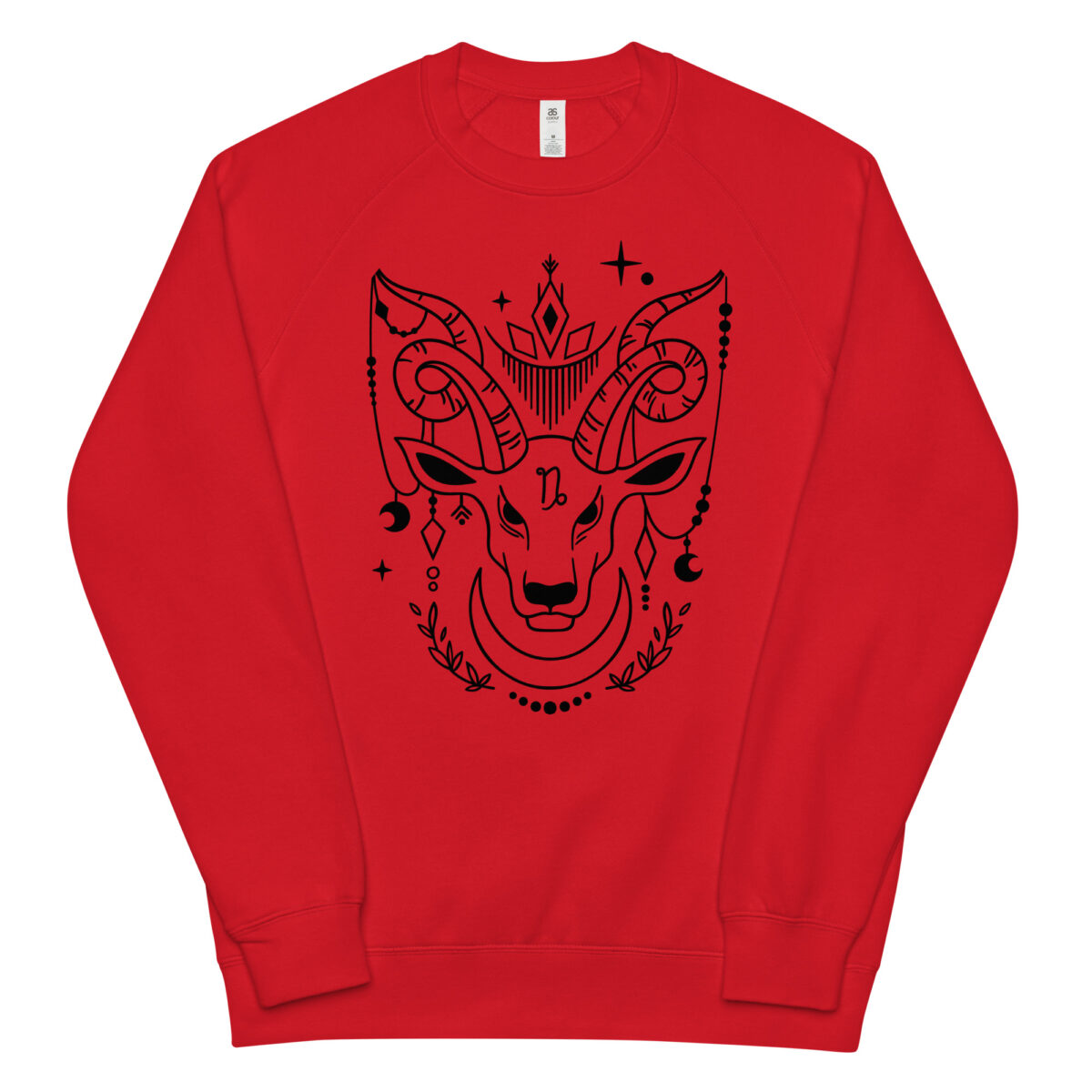 unisex raglan sweatshirt red front 643fc391c0bfb