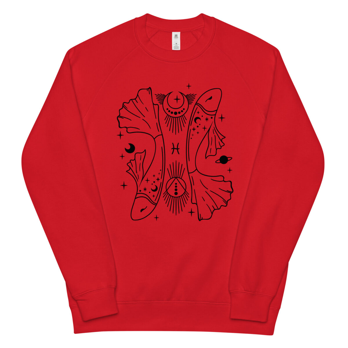 unisex raglan sweatshirt red front 643ff9c048cbf