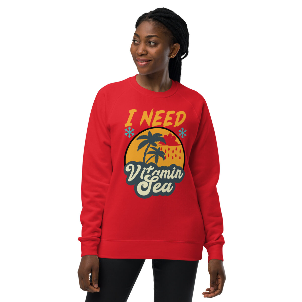 unisex raglan sweatshirt red front 643fffd7be0d8