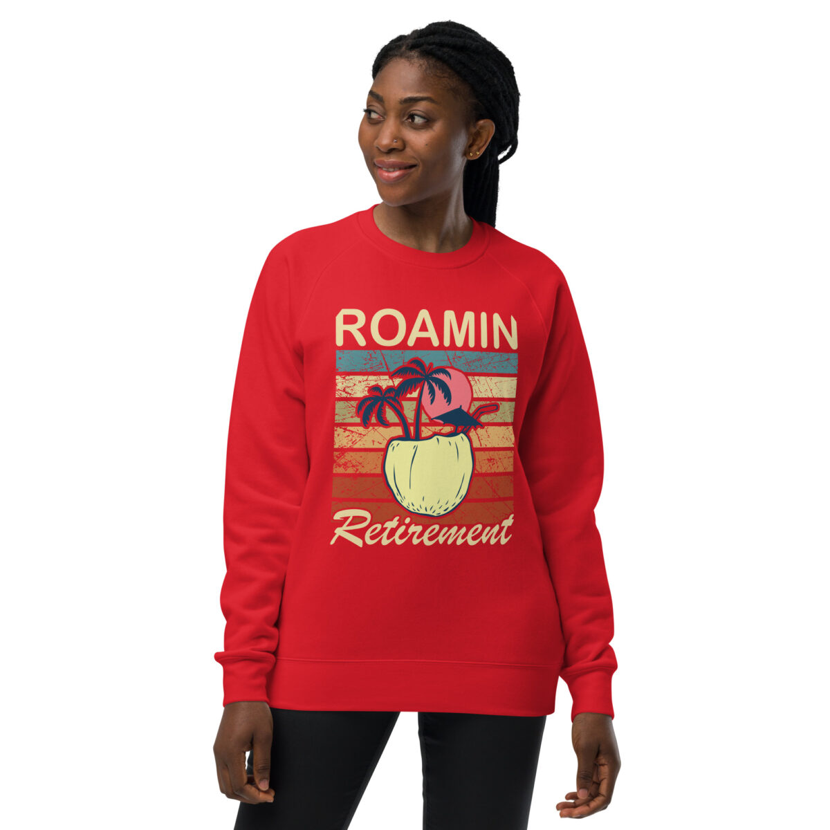 unisex raglan sweatshirt red front 644002753c92e