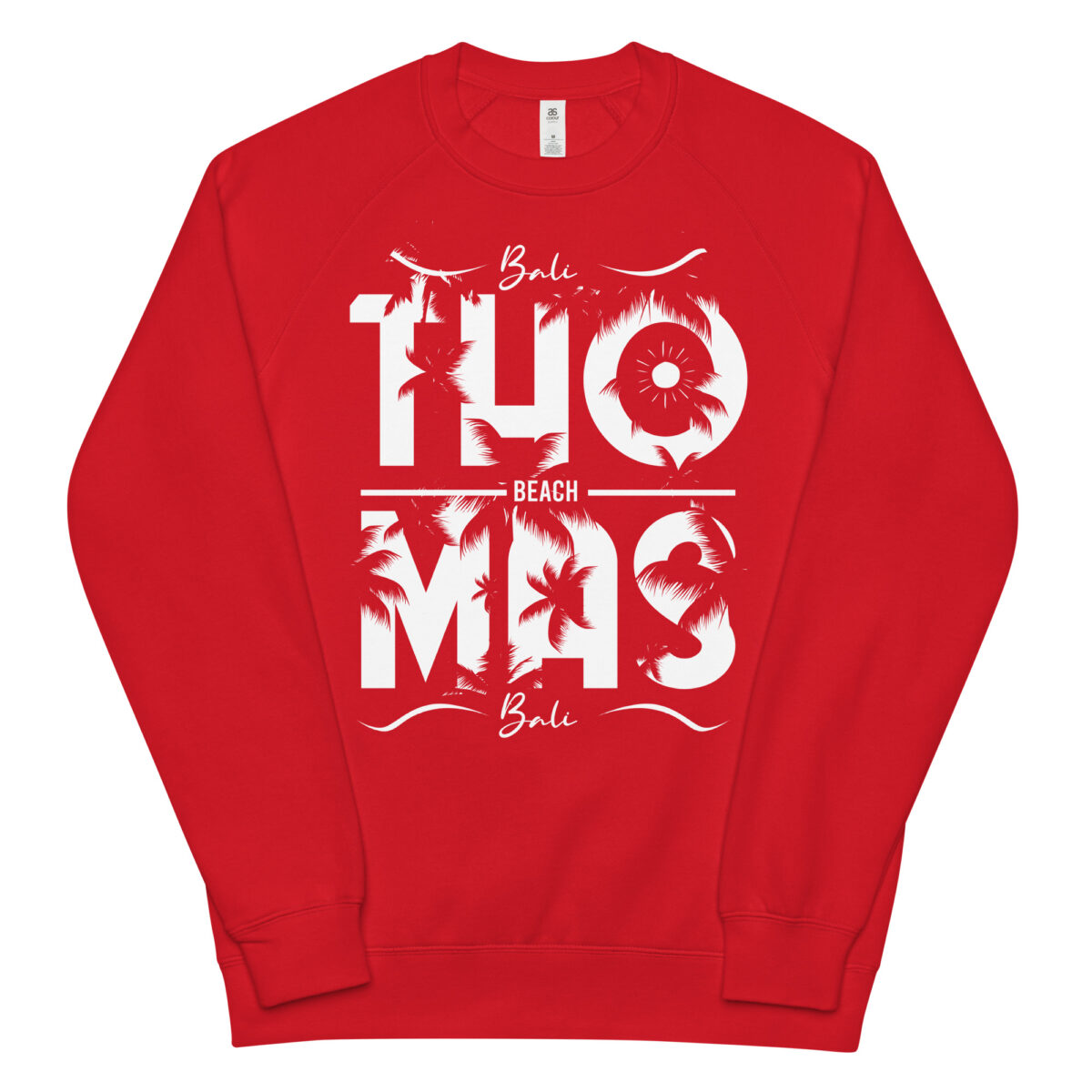 unisex raglan sweatshirt red front 64400e68e1460