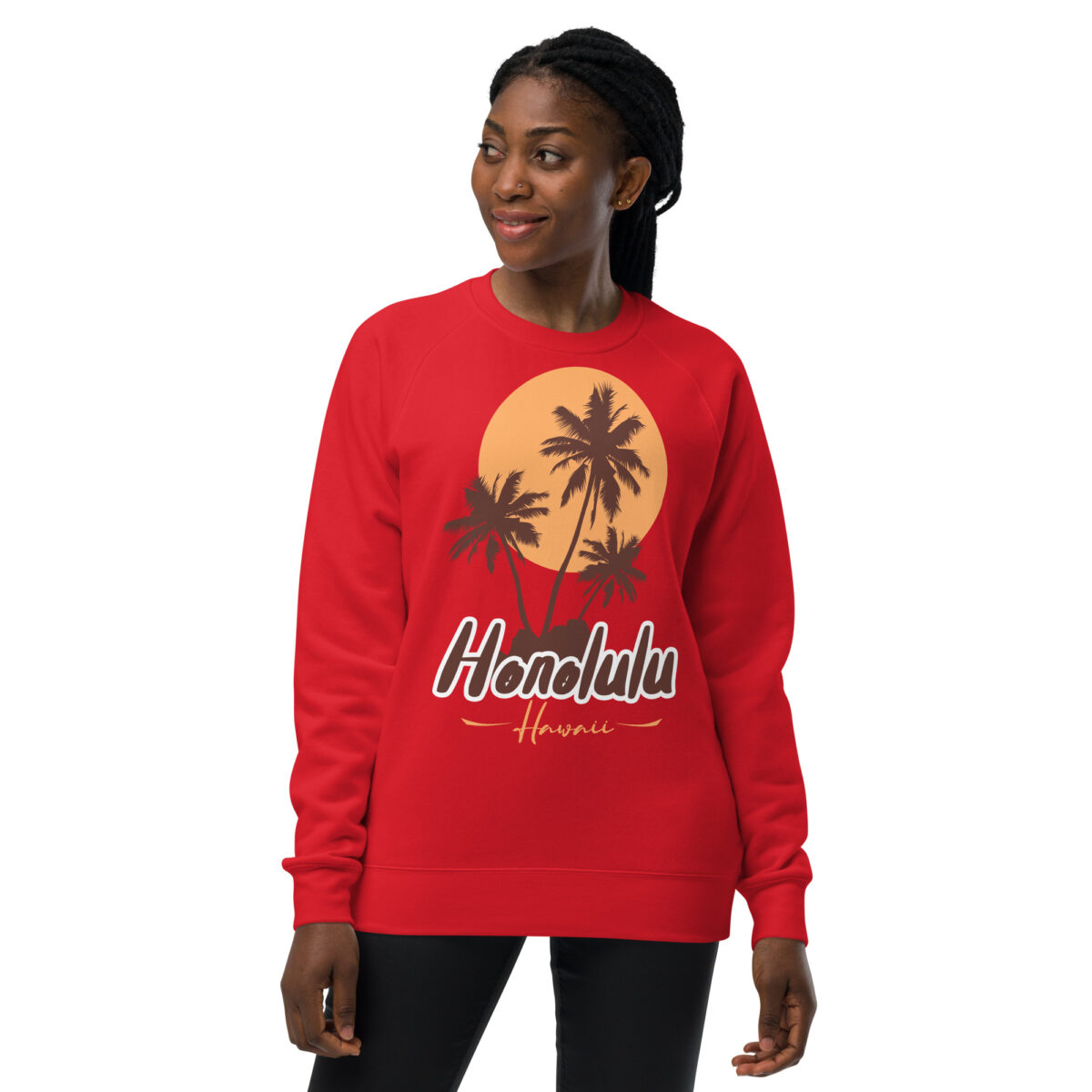 unisex raglan sweatshirt red front 64411b758674f