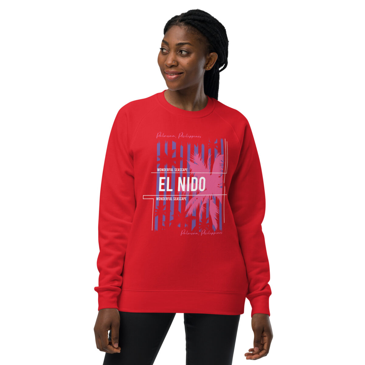 unisex raglan sweatshirt red front 64411d906f442