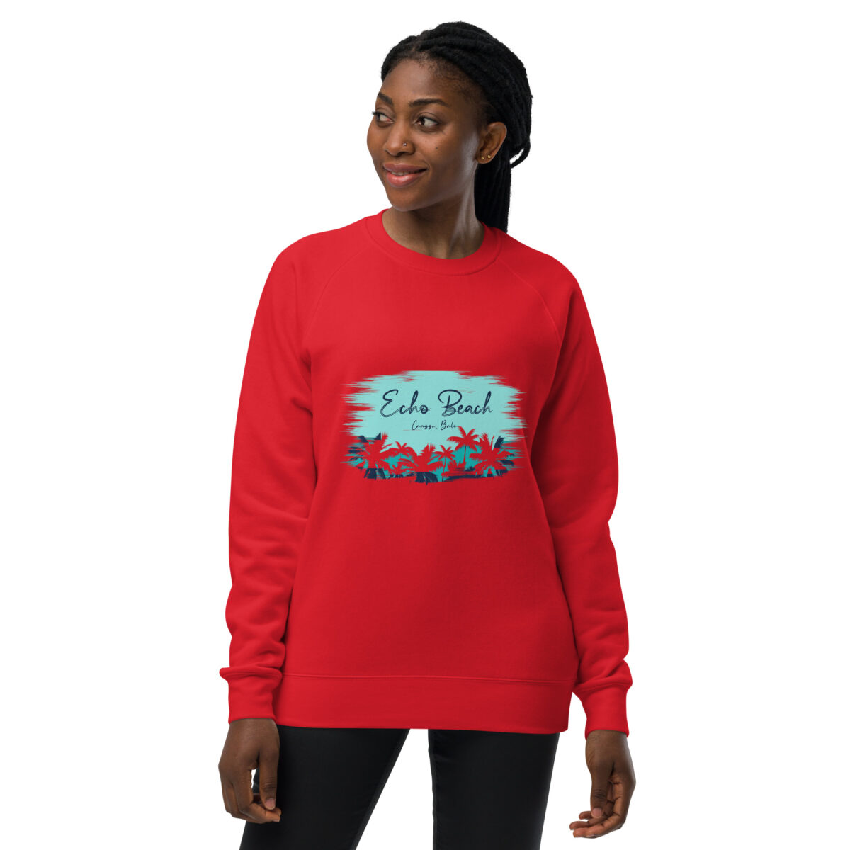 unisex raglan sweatshirt red front 64411e5e13a8d