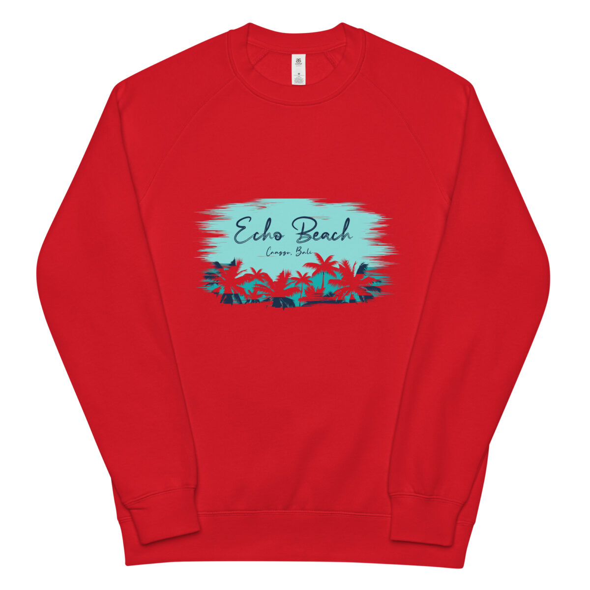 unisex raglan sweatshirt red front 64411e5e13c3f