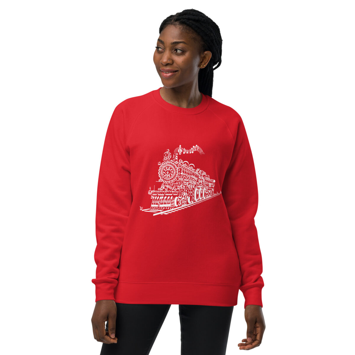 unisex raglan sweatshirt red front 64412a7141a35