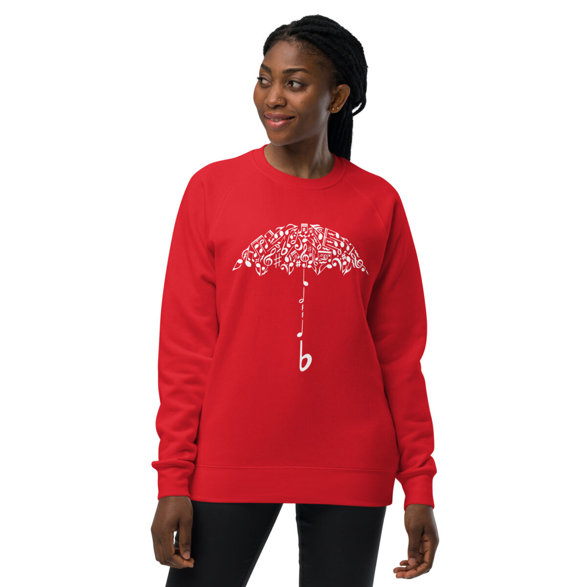 unisex raglan sweatshirt red front 64412e045cf4b