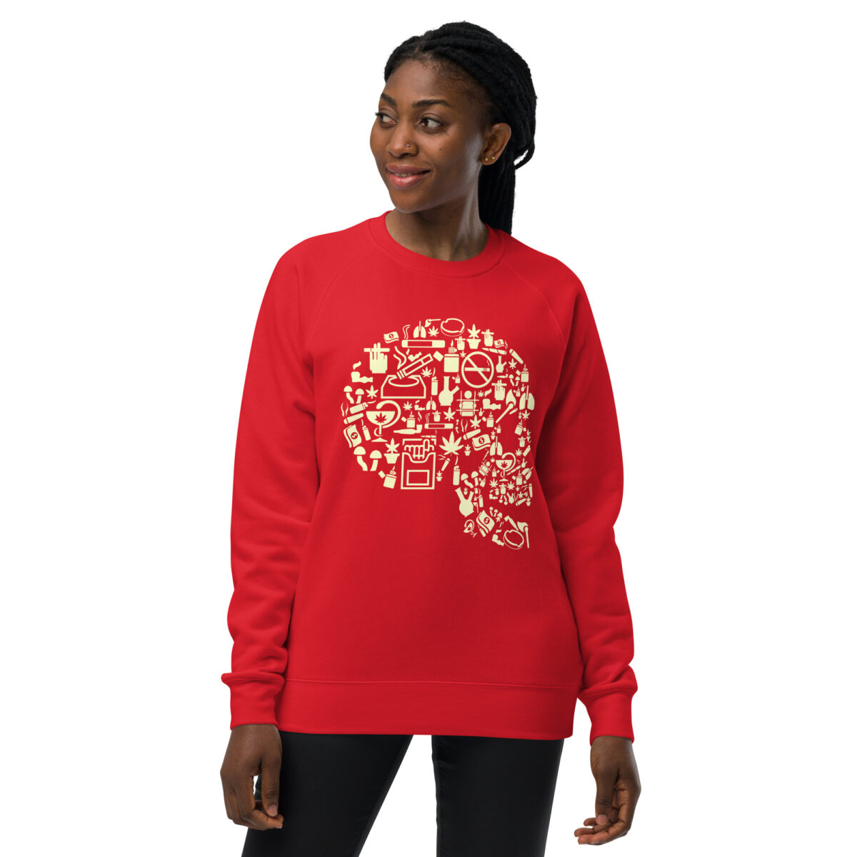 unisex raglan sweatshirt red front 64412f1d0b20c