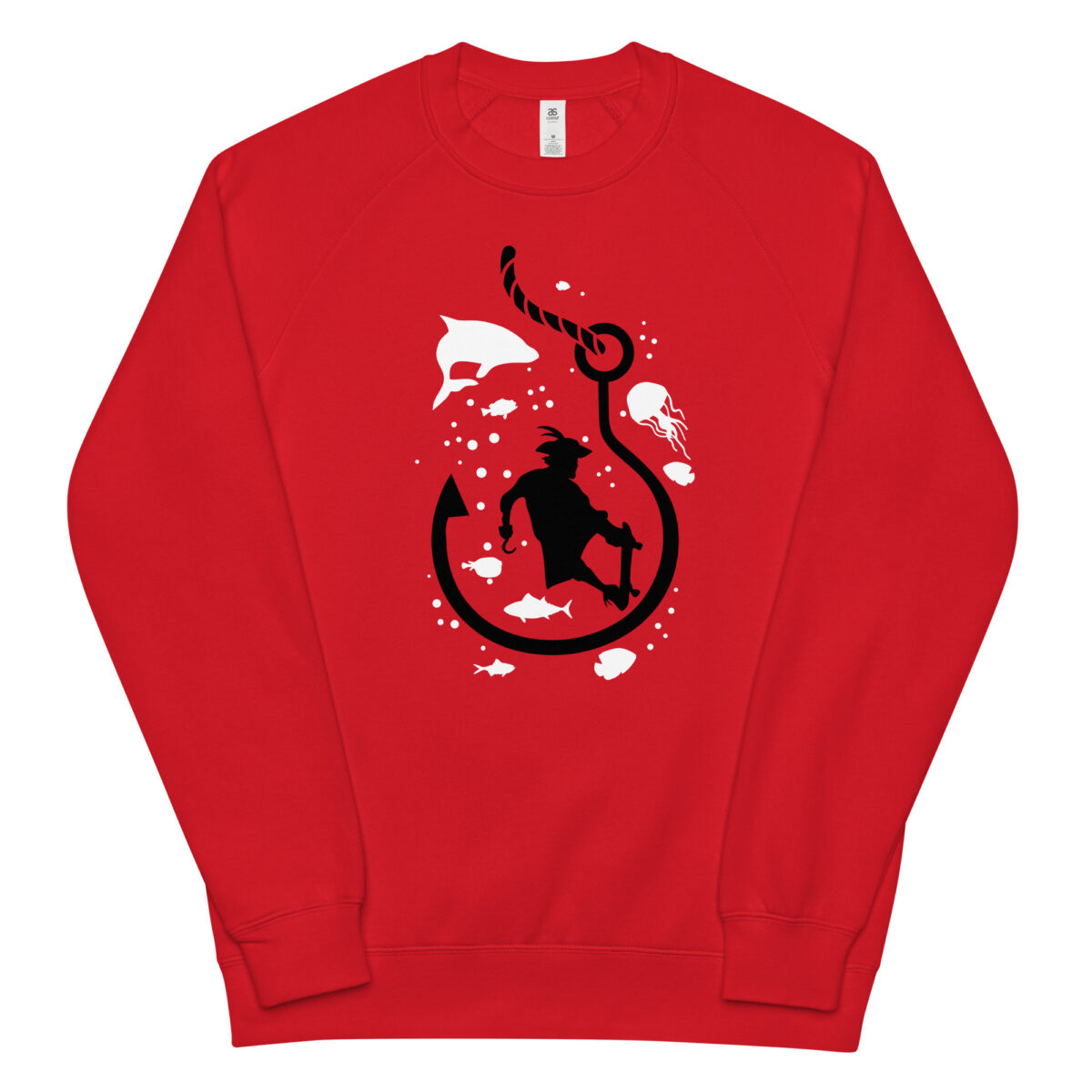 unisex raglan sweatshirt red front 644130da4a6af