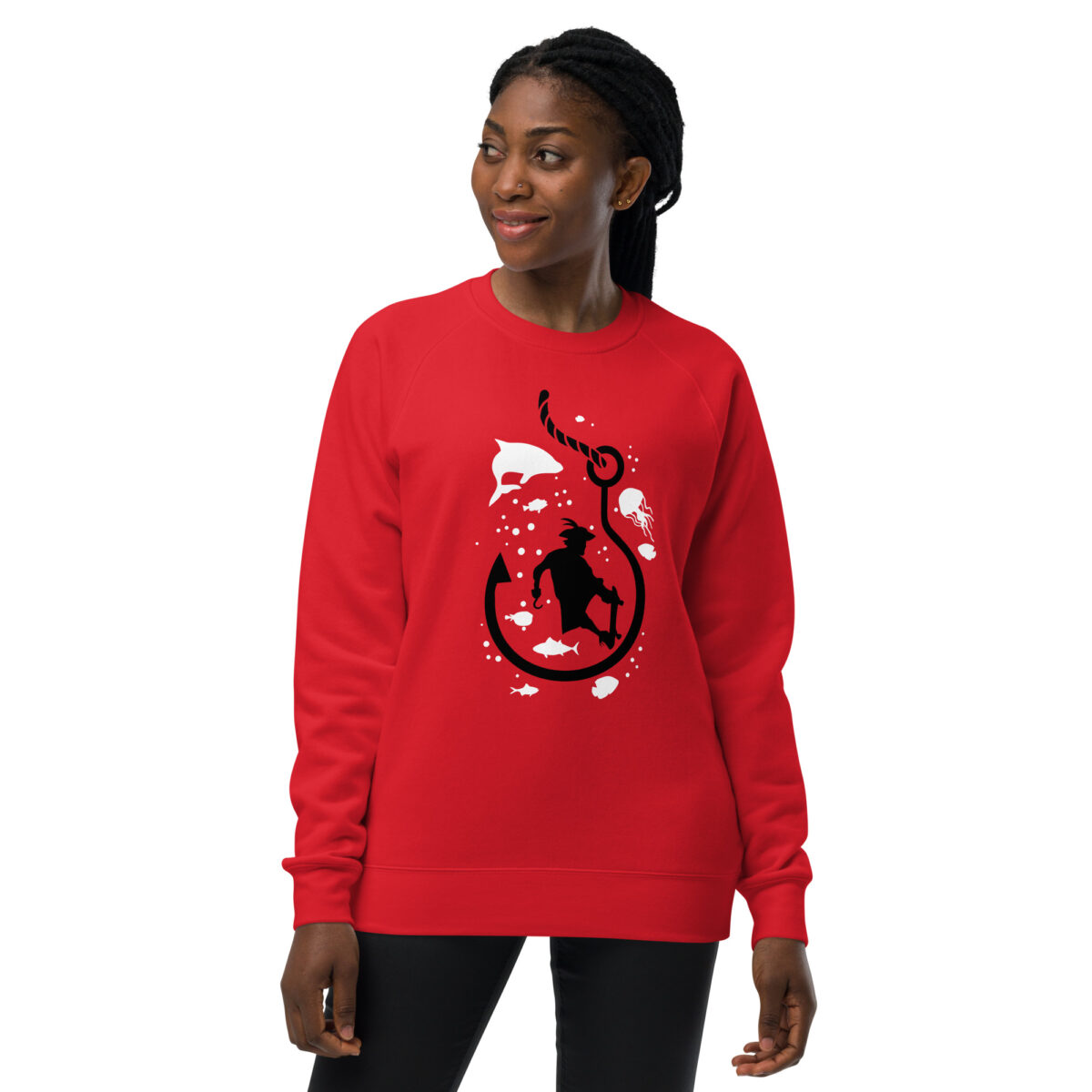 unisex raglan sweatshirt red front 644130da4ece8