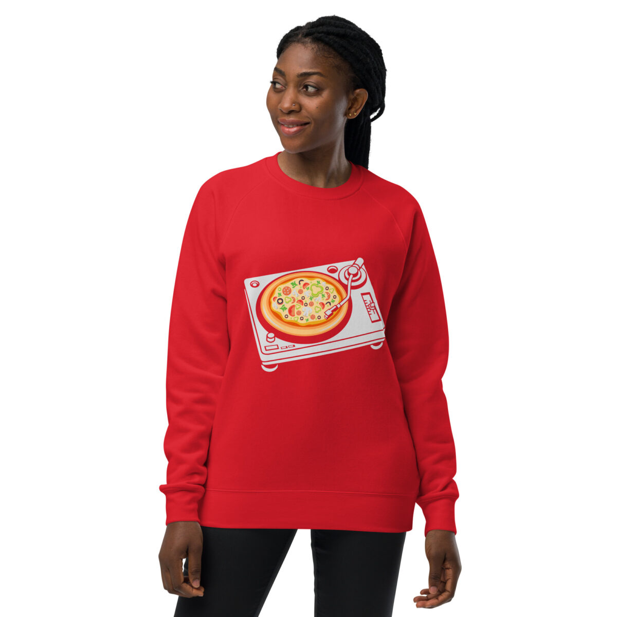 unisex raglan sweatshirt red front 644137981474d