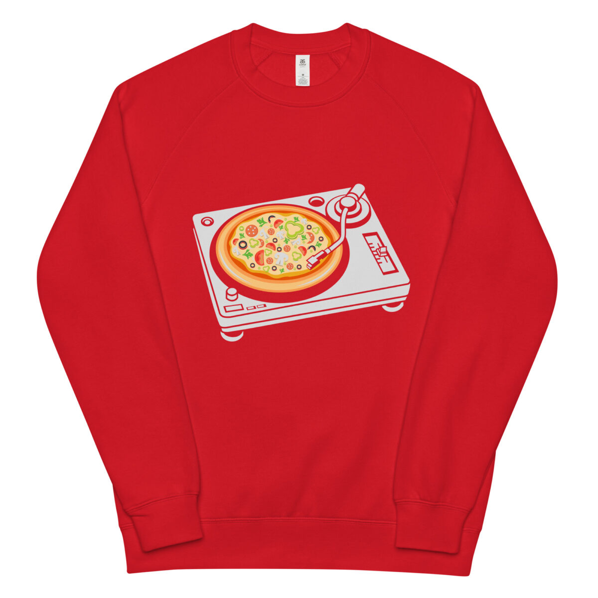 unisex raglan sweatshirt red front 6441379814934