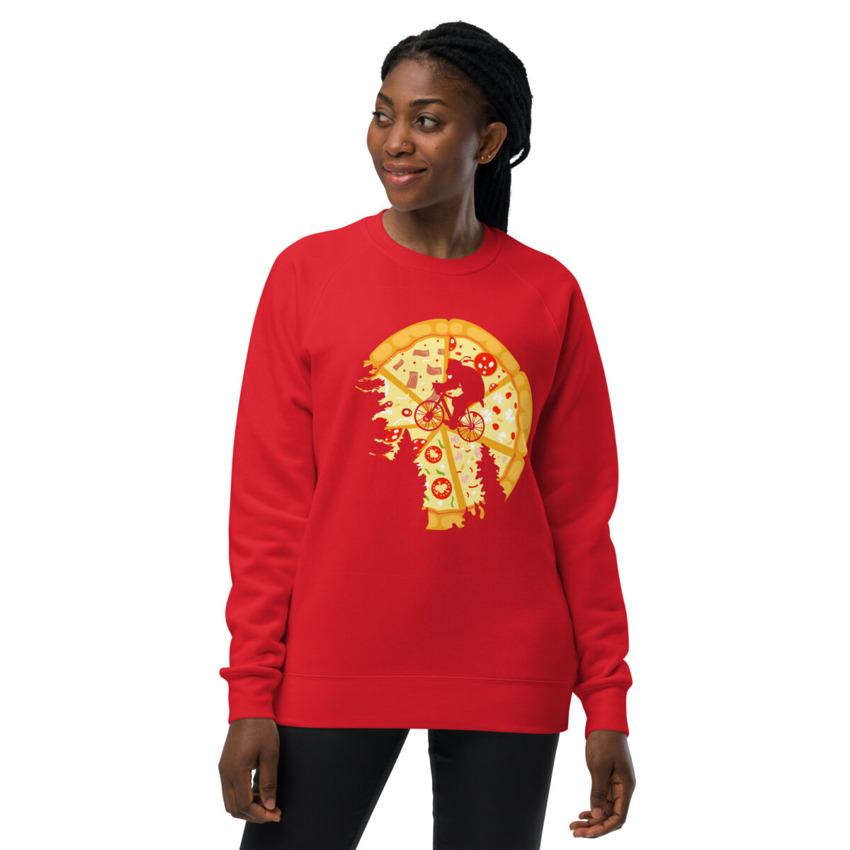 unisex raglan sweatshirt red front 64413801ea53a