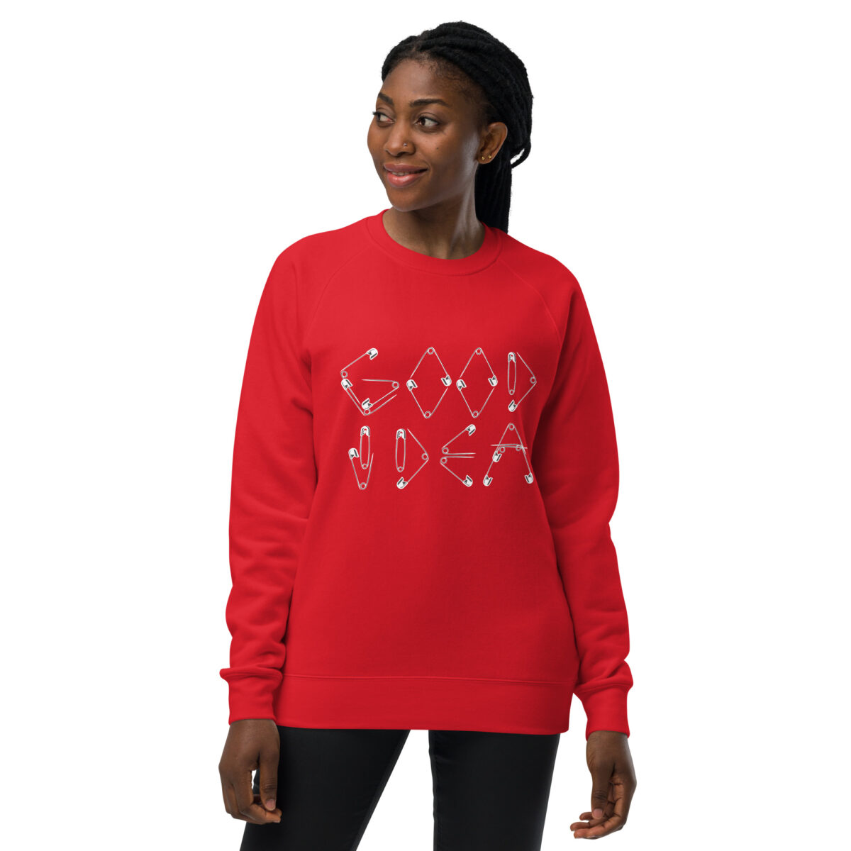 unisex raglan sweatshirt red front 64415c16c7d34