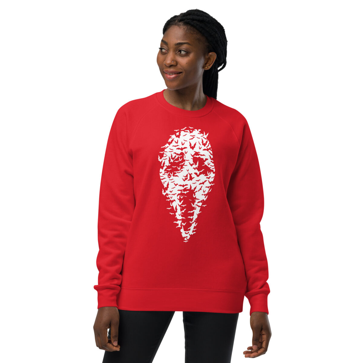 unisex raglan sweatshirt red front 64415d6d5c081