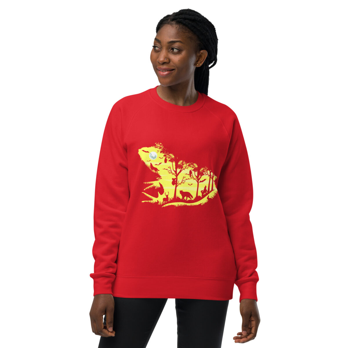 unisex raglan sweatshirt red front 64415e3e96c65